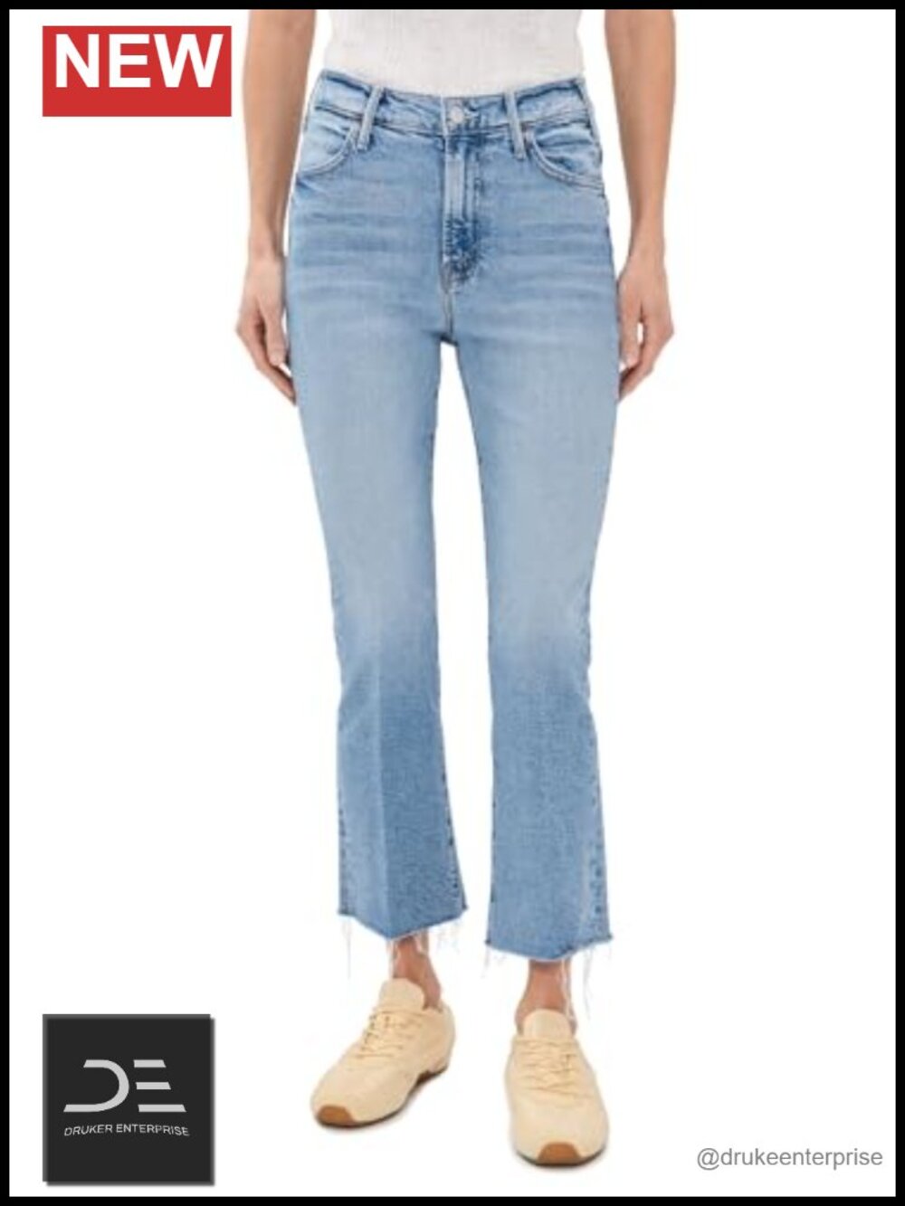 Mother Petite Lil Hustler Ankle Fray Jeans Mid Rise Straight